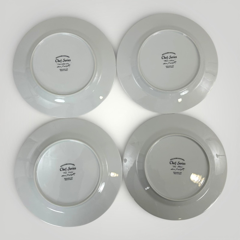 Williams Sonoma Chef Series Dinner Plates Set of 4 Japan Bistro Chef Porcelain‎ - Picture 6 of 12